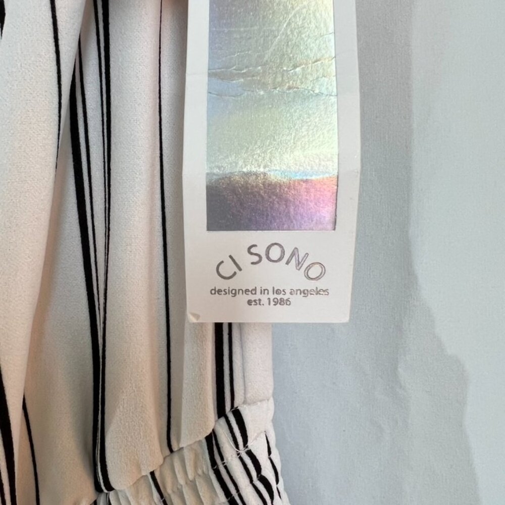 Cisono Jumpsuit Vertical Stripes Drawstring Waist Sleeveless - Picture 8 of 15